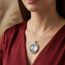 Load image into Gallery viewer, Pendant on burgundy blouse