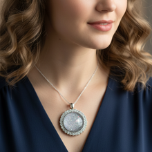 Load image into Gallery viewer, Pendant on navy blue blouse