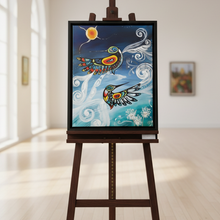 Load image into Gallery viewer, Wispy Birds Limited Edition Framed Canvas by Karen Erickson - Indigenous Art