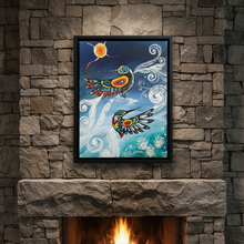 Load image into Gallery viewer, Wispy Birds Limited Edition Framed Canvas by Karen Erickson - Indigenous Art