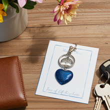 Load image into Gallery viewer, Royal Blue Heart Tree of Life Keychain - Hand-Poured Epoxy Resin