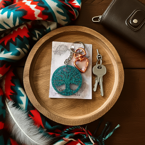 NEW Mocs N More - Tree of Life Turquoise Keychain
