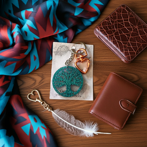 NEW Mocs N More - Tree of Life Turquoise Keychain