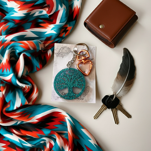 NEW Mocs N More - Tree of Life Turquoise Keychain