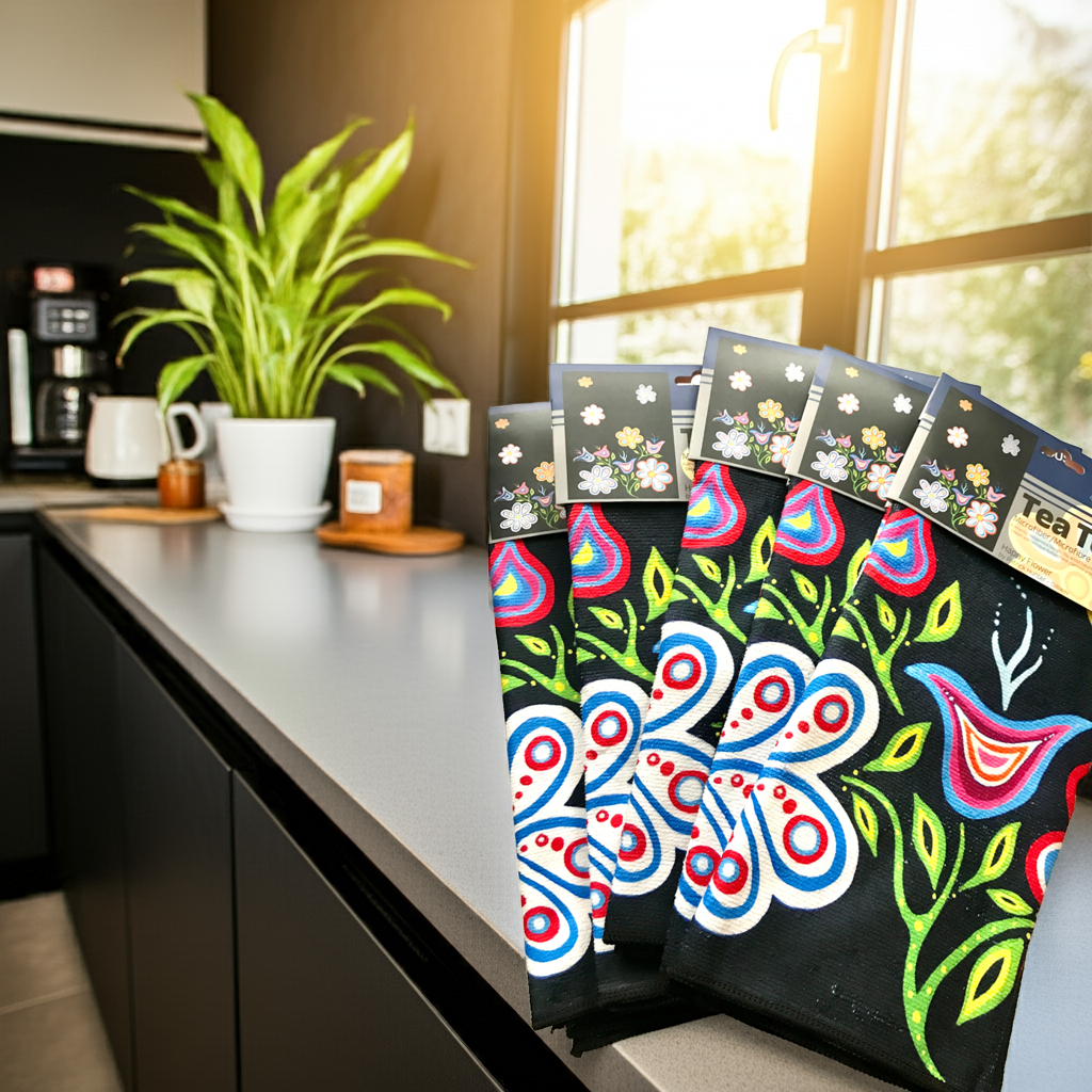 Tea Towels- Happy Flower