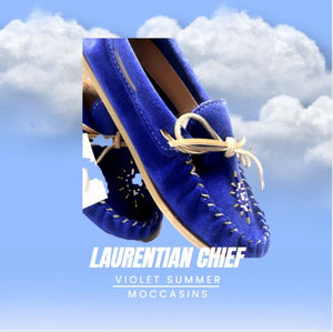 Ladies Moccasins - Laurentian Chief Royal Blue CLEARANCE 10% OFF