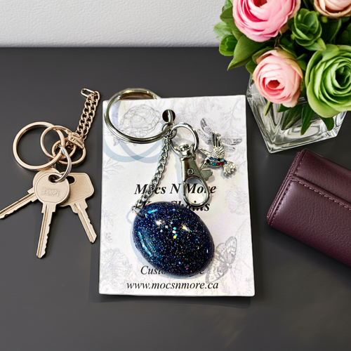 Mocs N More - Hummingbird Blue Keychain