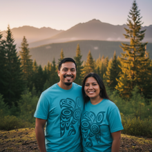 Load image into Gallery viewer, Salish Eagle - Couple Both Wearing Shirt