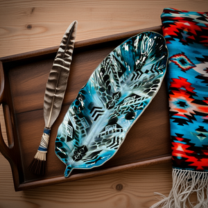 Feather Tray - Blue Sky