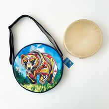 Load image into Gallery viewer, Spirit Bear Drum Bag with Hand Drum - Flat Lay
