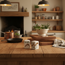Load image into Gallery viewer, Square warm rustic kitchen with vintage cookware