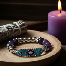 Load image into Gallery viewer, Star Woman - Wood Tray Purple Candle Smudge