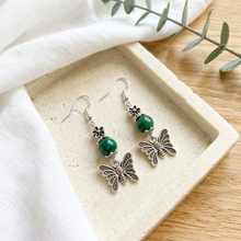 Load image into Gallery viewer, Sunlit earrings on a cream tray and light oak