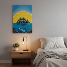 Load image into Gallery viewer, Teach You Our Ways, On Our Land plaque in bedroom