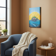 Load image into Gallery viewer, Teach You Our Ways, On Our Land plaque in reading nook