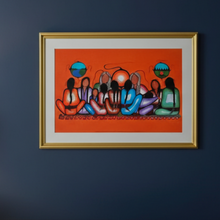 Load image into Gallery viewer, Teaching poster in gold frame on navy wall