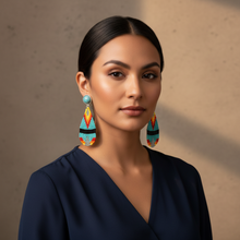 Load image into Gallery viewer, The Perfect Match Earrings - navy blue blouse