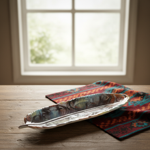 Load image into Gallery viewer, Tray with Aztec cloth in front of window