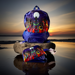 Foldable Indigenous Designed Backpacks - Full Moon Ceremony