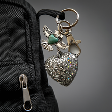 Load image into Gallery viewer, Mocs N More - Silver Heart Thunderbird Keychain Or Purse Tassel