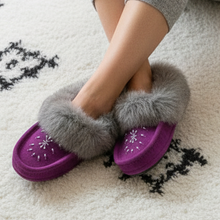 Load image into Gallery viewer, Violet Moccasins - Reading Legs Crossed