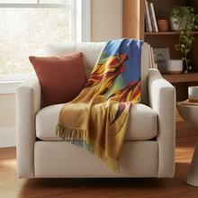 Load image into Gallery viewer, Walk Beyond shawl on armchair
