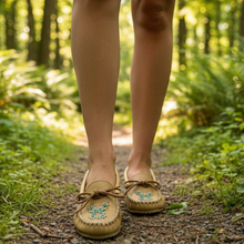 Load image into Gallery viewer, Wearing Moccasins - Forest Trail