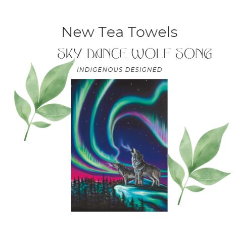Tea Towels- Indigenous Design Wolf Song