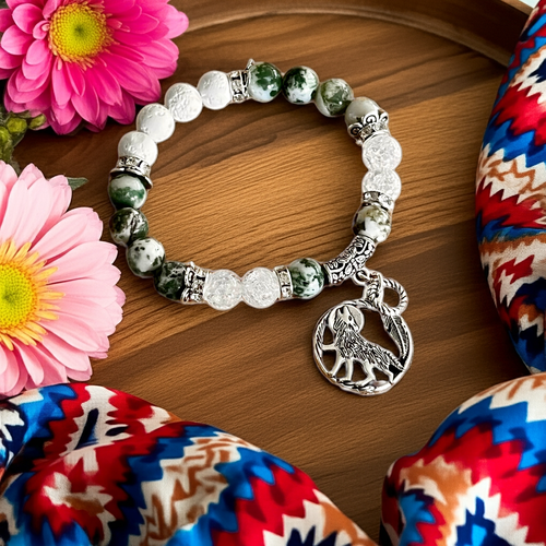 Mocs N More Totem Bracelets - Tree Agate  Wolf