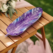 Load image into Gallery viewer, Feather Tray - Tribal Feather Tray - Purple &amp; Blue