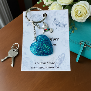 Mocs N More - Heart Turquoise & Sparkle Keychains