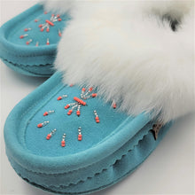 Load image into Gallery viewer, Ladies Moccasins - Size 10 &amp; 11 Laurentian Chief Moccasins Turquoise