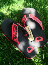 Load image into Gallery viewer, Ladies and Men&#39;s Flip Flops - Indigenous Designed Raven CLEARANCE