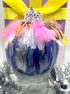 Mocs N More Ornaments - Purple Maze & Pink Feathers