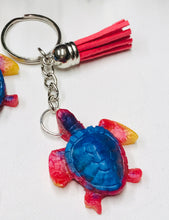 Load image into Gallery viewer, Mocs N More - Turtle Keychains Rainbow