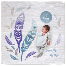 Load image into Gallery viewer, Baby Blanket &amp; Milestone Set - Feathers