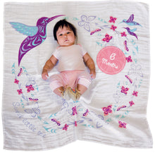 Load image into Gallery viewer, Baby Blanket &amp; Milestone Set - Hummingbird