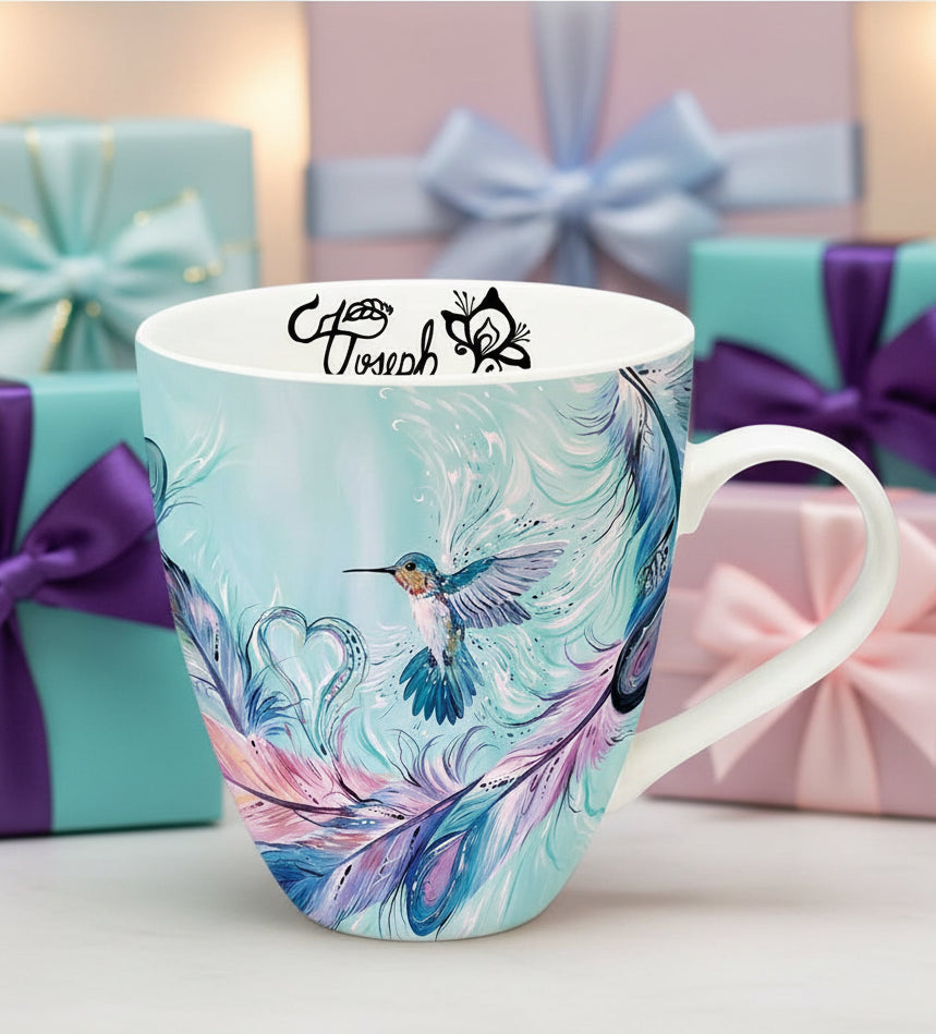 18 Oz - Signature Mugs - Hummingbird Feathers