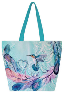 Tote Bags - Hummingbird Feathers