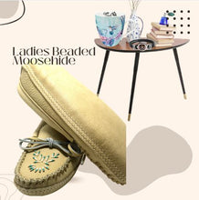 Load image into Gallery viewer, Ladies Beaded Smooth Moose Hide Moccasins