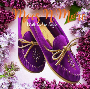 Ladies Moccasins - Laurentian Chief Violet CLEARANCE 10% OFF